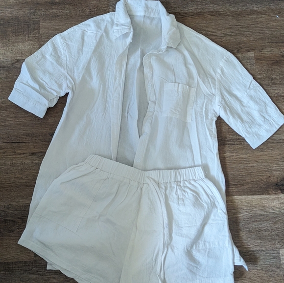 Shein size large green and white co-ord sets - Picture 2 of 4